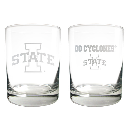 NCAA Iowa State Cyclones 2pc Rocks Glass Set