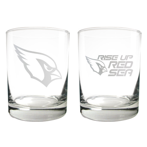 NFL Arizona Cardinals 2pc Rocks Glass Set