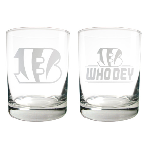 NFL Cincinnati Bengals 2pc Rocks Glass Set