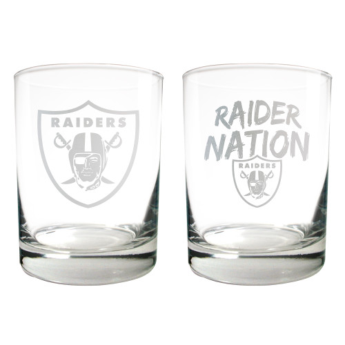 NFL Las Vegas Raiders  2pc Rocks Glass Set