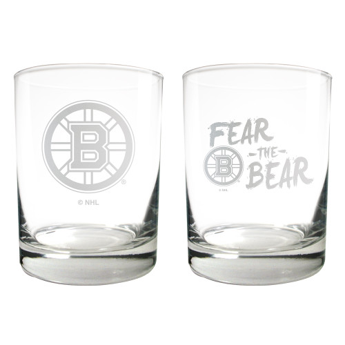 NHL Boston Bruins 2pc Rocks Glass Set