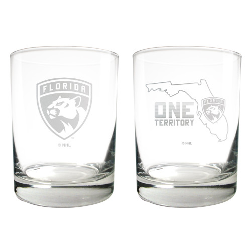 NHL Florida Panthers 2pc Rocks Glass Set