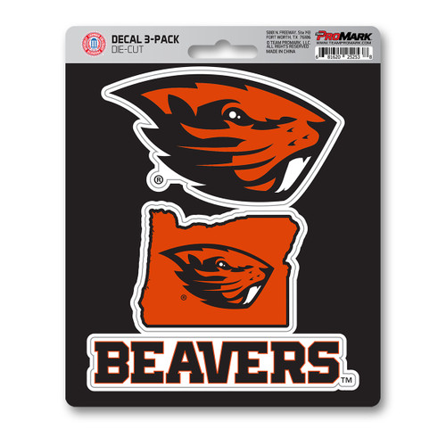 Oregon State Beavers Decal 3-pk 3 Various Logos / Wordmark