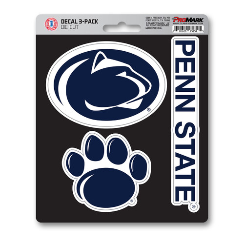 Penn State Nittany Lions Decal 3-pk 3 Various Logos / Wordmark