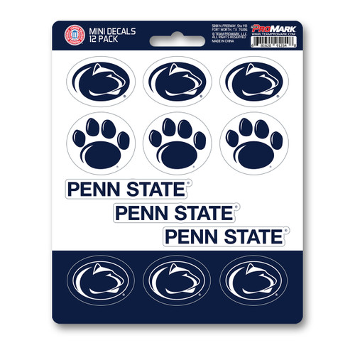 Penn State Nittany Lions Mini Decal 12-pk 12 Various Logos / Wordmark