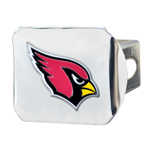 Arizona Cardinals Color Hitch Cover - Chrome Cardinal Head Primary Logo Red
