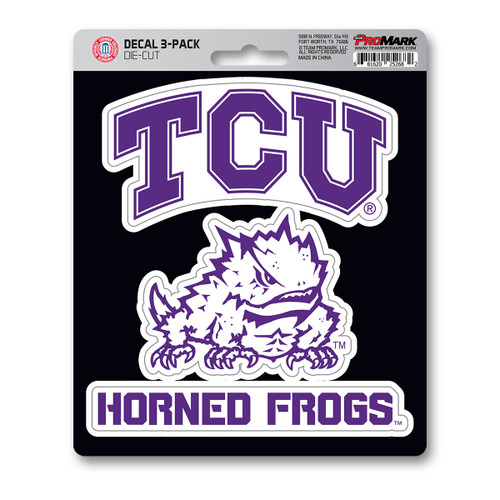 TCU Horned Frogs Decal 3-pk 3 Various Logos / Wordmark