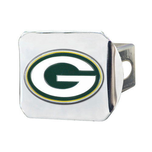 Green Bay Packers Color Hitch Cover - Chrome "Oval G" Logo Green