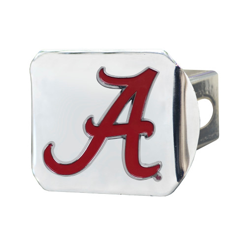 University of Alabama Color Hitch Cover - Chrome 3.4"x4"