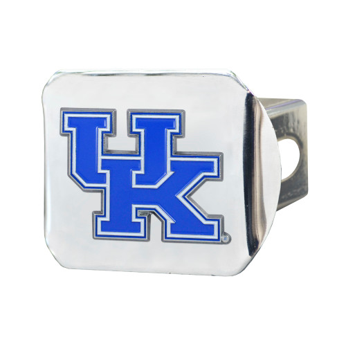 University of Kentucky Color Hitch Cover - Chrome 3.4"x4"