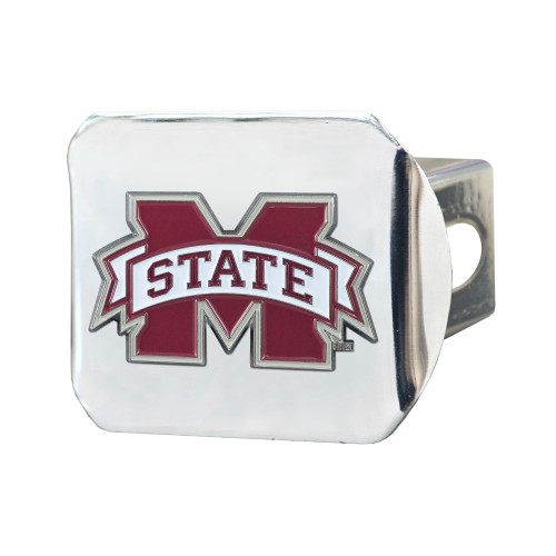 Mississippi State University Color Hitch Cover - Chrome 3.4"x4"