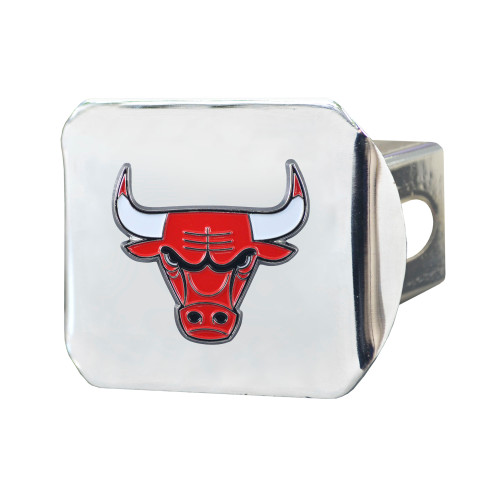 NBA - Chicago Bulls Color Hitch Cover - Chrome 3.4"x4"