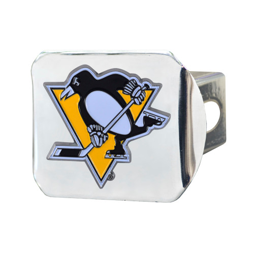 NHL - Pittsburgh Penguins Color Hitch Cover - Chrome 3.4"x4"
