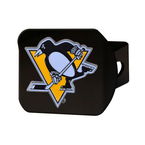 NHL - Pittsburgh Penguins Hitch Cover - Color on Black 3.4"x4"