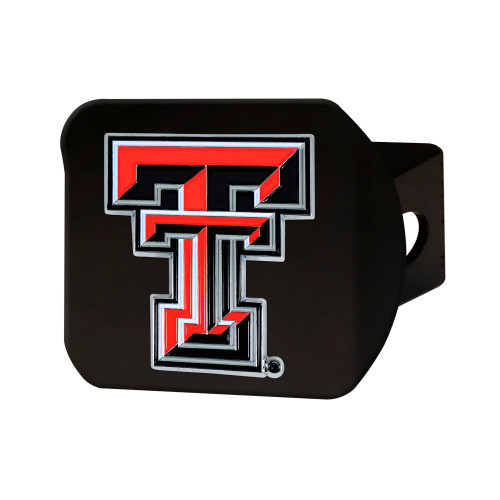 Texas Tech University Hitch Cover - Color on Black 3.4"x4"