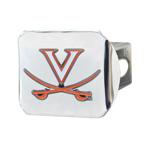 University of Virginia Color Hitch Cover - Chrome 3.4"x4"