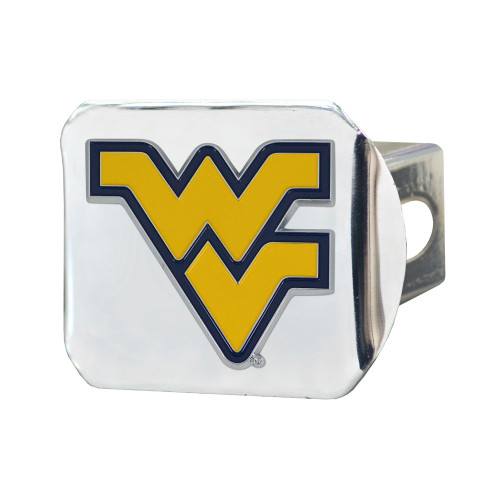 West Virginia University Color Hitch Cover - Chrome 3.4"x4"