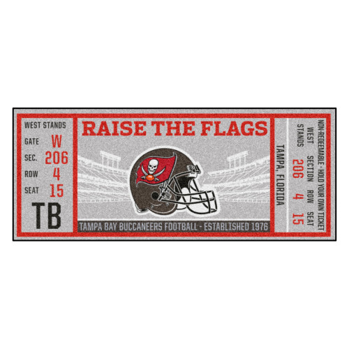 Tampa Bay Buccaneers Ticket Runner Pirate Flag Primary Logo Gray