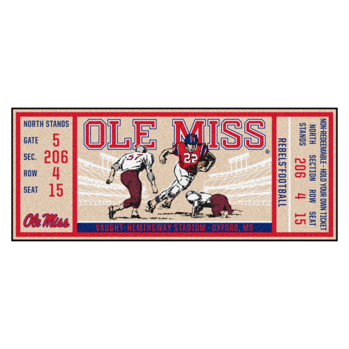 University of Mississippi (Ole Miss) Ticket Runner 30"x72"