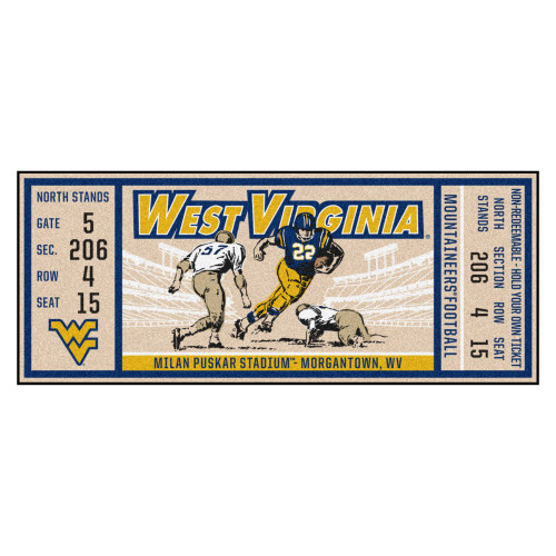 West Virginia University Ticket Runner 30"x72"