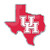 University of Houston - Houston Cougars Embossed State Emblem Interlocking UH Primary Logo Red