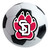 University of South Dakota - South Dakota Coyotes Soccer Ball Mat "Coyote Paw Print& SD" Logo White