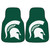 Michigan State University - Michigan State Spartans 2-pc Carpet Car Mat Set Spartan Primary Logo Green