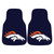 Denver Broncos 2-pc Carpet Car Mat Set Bronco Head Primary Logo Navy