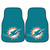 Miami Dolphins 2-pc Carpet Car Mat Set Dolphin Primary Logo Aqua