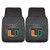 University of Miami - Miami Hurricanes 2-pc Vinyl Car Mat Set U Primary Logo Black