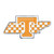University of Tennessee - Tennessee Volunteers Embossed State Emblem Power T Primary Logo Orange