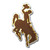 University of Wyoming - Wyoming Cowboys Embossed Color Emblem Bucking Horse Primary Logo Brown & Yellow