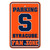 Syracuse Orange  Plastic Fan Zone Parking