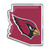 Arizona Cardinals Embossed State Emblem "Cardinal Head" Logo / Shape of Arizona