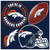 Denver Broncos 4 Piece Magnet Set