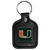 Miami Hurricanes Square Leatherette Key Chain