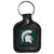 Michigan St. Spartans Square Leatherette Key Chain