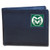 Colorado St. Rams Leather Bi-fold Wallet Packaged in Gift Box