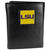 LSU Tigers Deluxe Leather Tri-fold Wallet Packaged in Gift Box