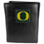 Oregon Ducks Deluxe Leather Tri-fold Wallet Packaged in Gift Box