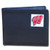 Wisconsin Badgers Leather Bi-fold Wallet Packaged in Gift Box