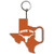 Texas Longhorns Keychain Bottle Opener "Longhorn" Primary Logo / Shape of Texas