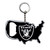 Las Vegas Raiders Keychain Bottle Opener Raiders Primary Logo / Shape of California Black