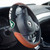 New York Jets Sports Grip Steering Wheel Cover Primary Logo and Wordmark Tan & Black