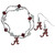Alabama Crimson Tide Dangle Earrings and Crystal Bead Bracelet Set