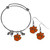 Clemson Tigers Dangle Earrings and Charm Bangle Bracelet Set