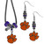 Clemson Tigers Euro Bead Earrings and Necklace Set