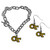 Georgia Tech Yellow Jackets Chain Bracelet and Dangle Earring Set