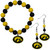 Iowa Hawkeyes Fan Bead Earrings and Bracelet Set