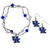 Kentucky Wildcats Dangle Earrings and Crystal Bead Bracelet Set